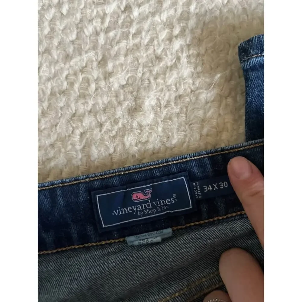 Vineyard Vines Men's Jeans 34x30 Dark Wash Rinse Classic Straight Leg